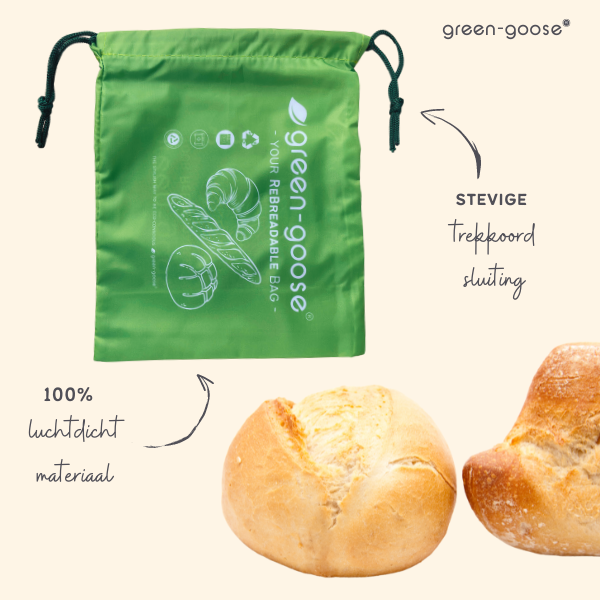 green-goose - Herbruikbare rPet Broodzakkenset