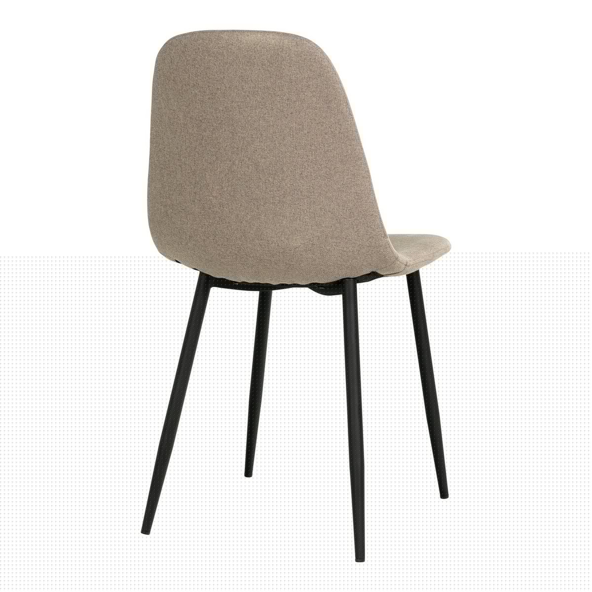 House Nordic - Stockholm Dining Chair - Eetkamerstoel, steen met zwarte poten, HN1231 - set van 2