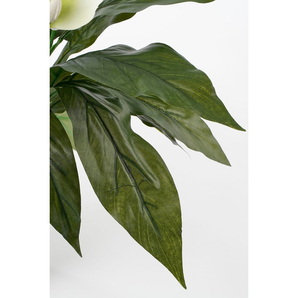 Glimmerdekorationen – Künstliche Pflanze Spathiphyllum im Blumentopf Stan – H50 x Ø40 cm – Weiß