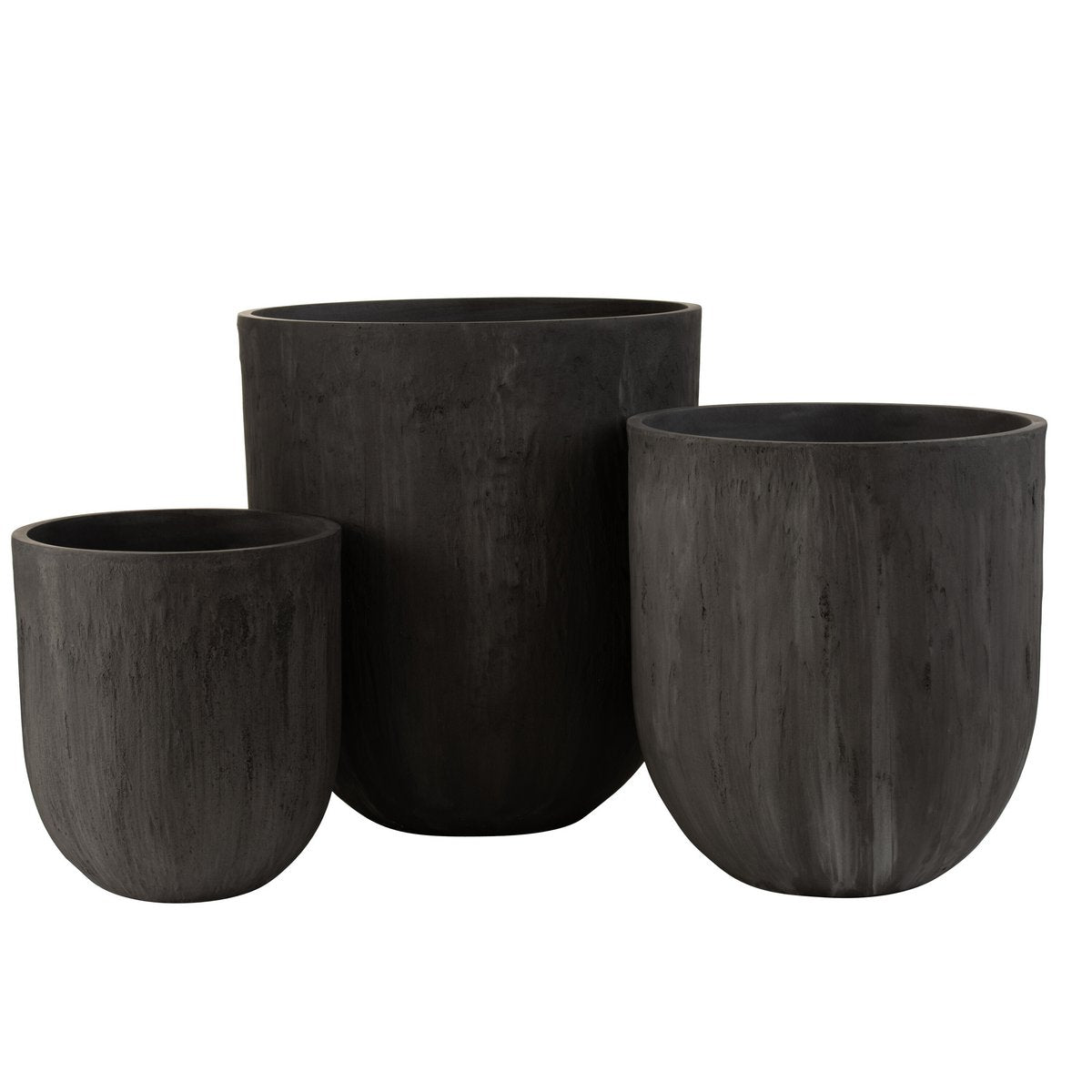 J-Line - Vase 'Lisa' (3er-Set, Ø55cm, Schwarz)