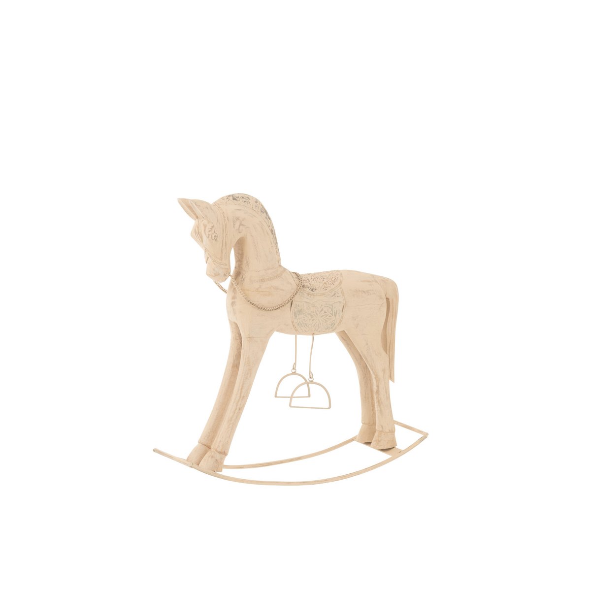 J-Line - Schaukelpferd Topo Mangoholz/Metall Natur Klein