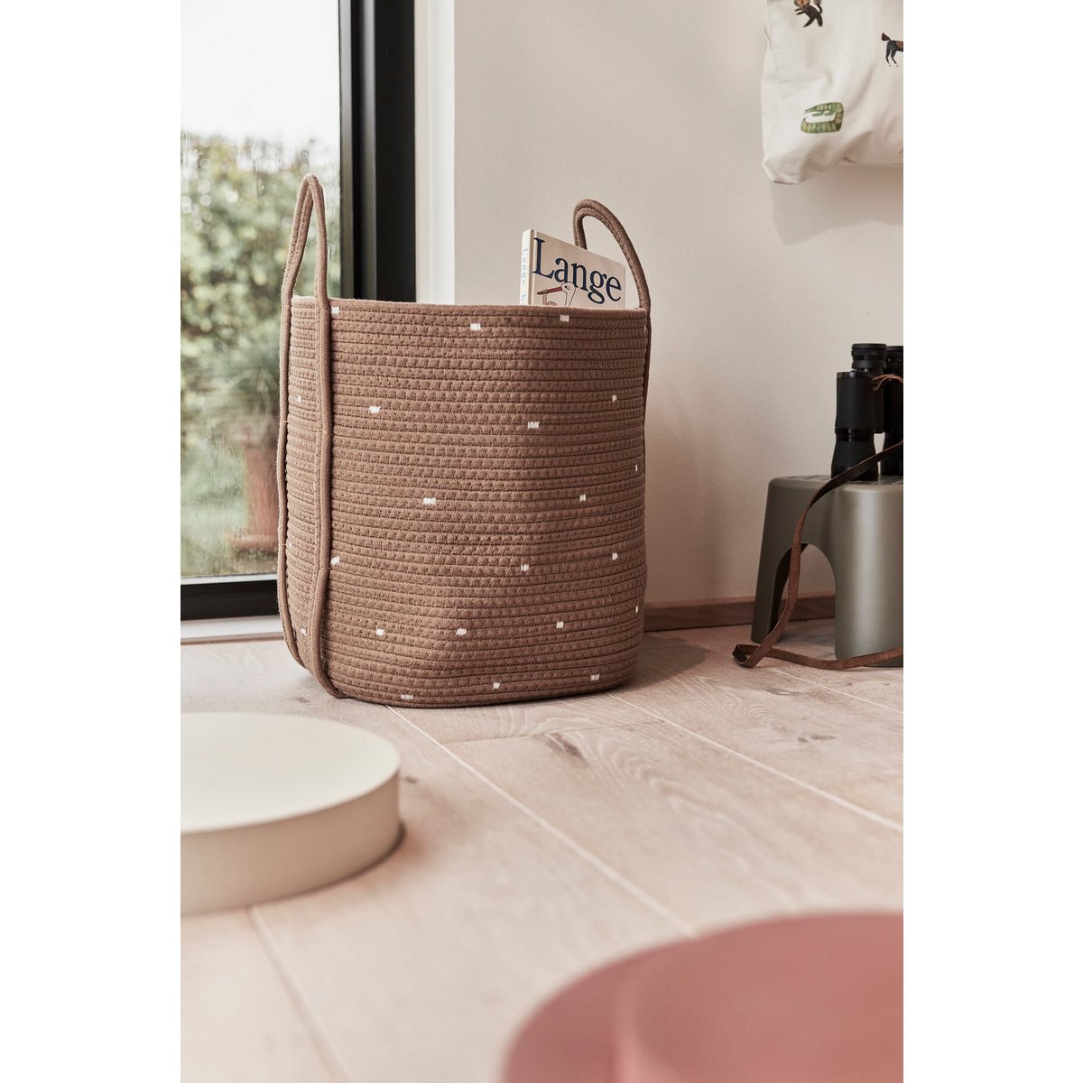 OYOY - Baumwollseilkorb mit Punkt - 2er-Set