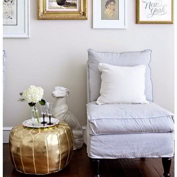 Poufs & Kissen - Marokkanischer Pouf - Gold - gefüllt geliefert