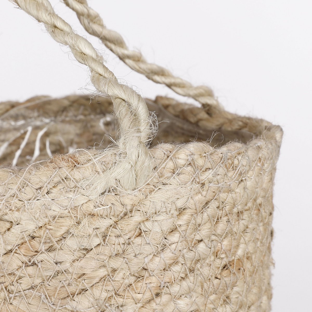 Glimmerdekorationen – Atlantischer Pflanzenkorb – 2er-Set – H16 x Ø16 cm – Creme