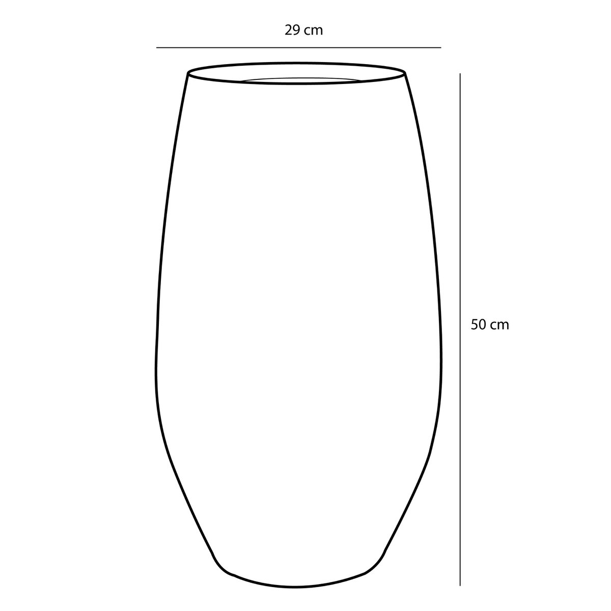 Glimmerdekorationen – Douro-Vase, gebrochenes Weiß – H50xT29cm