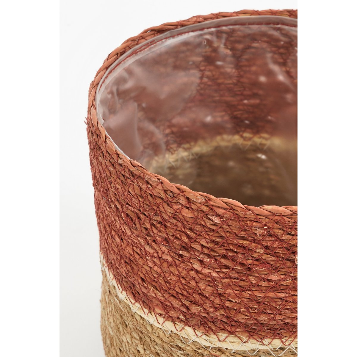 Mica Decorations - Damian Plantenmand - Set van 2 - H20 x Ø20 cm - Zeegras - Rood