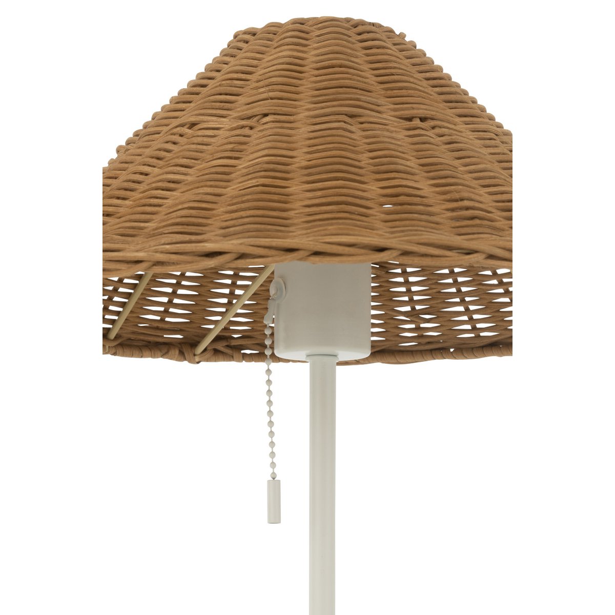J-Line - Tischlampe - Metall/Rattan - Weiß/Natur