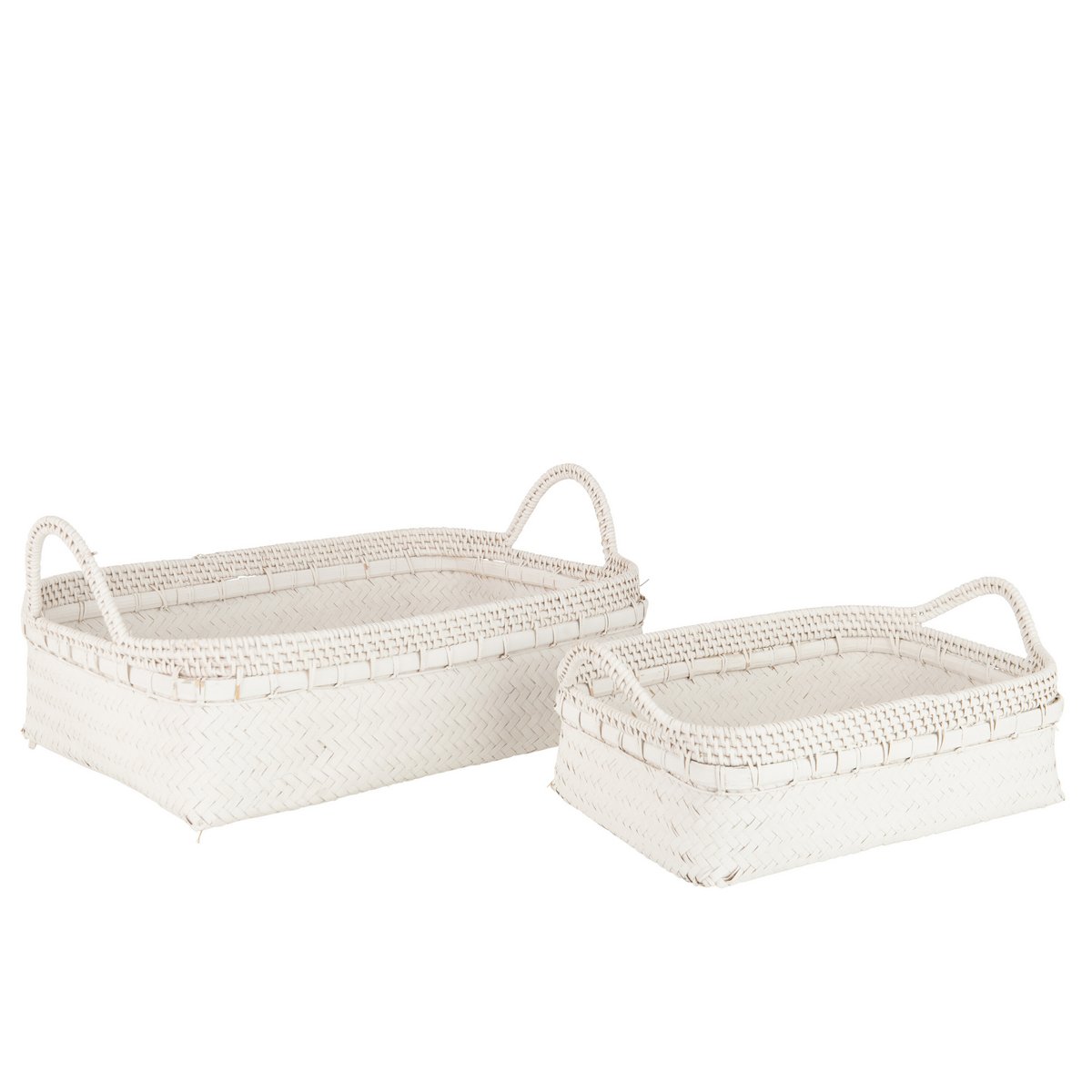 J-Line - Körbe - Bambus - Weiß