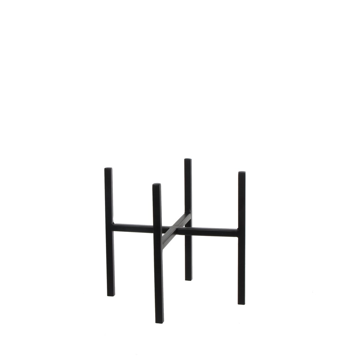 Glimmerdekorationen – Ascot Pflanzenständer – L24 x B24 x H25 cm – Metall – Schwarz