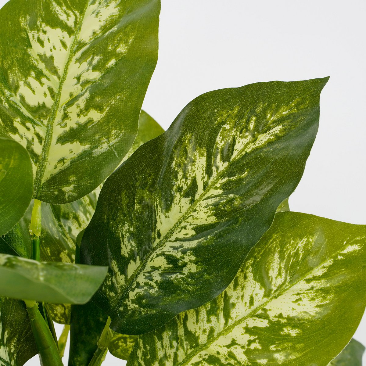 Glimmerdekorationen – Dieffenbachia Kunstpflanze im Blumentopf Stan – H40 x Ø30 cm – Grün