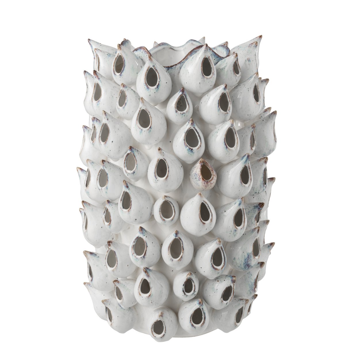 J-Line - Vaas 'Anemone' (Maat L, 43cm, Blauw, Keramiek)