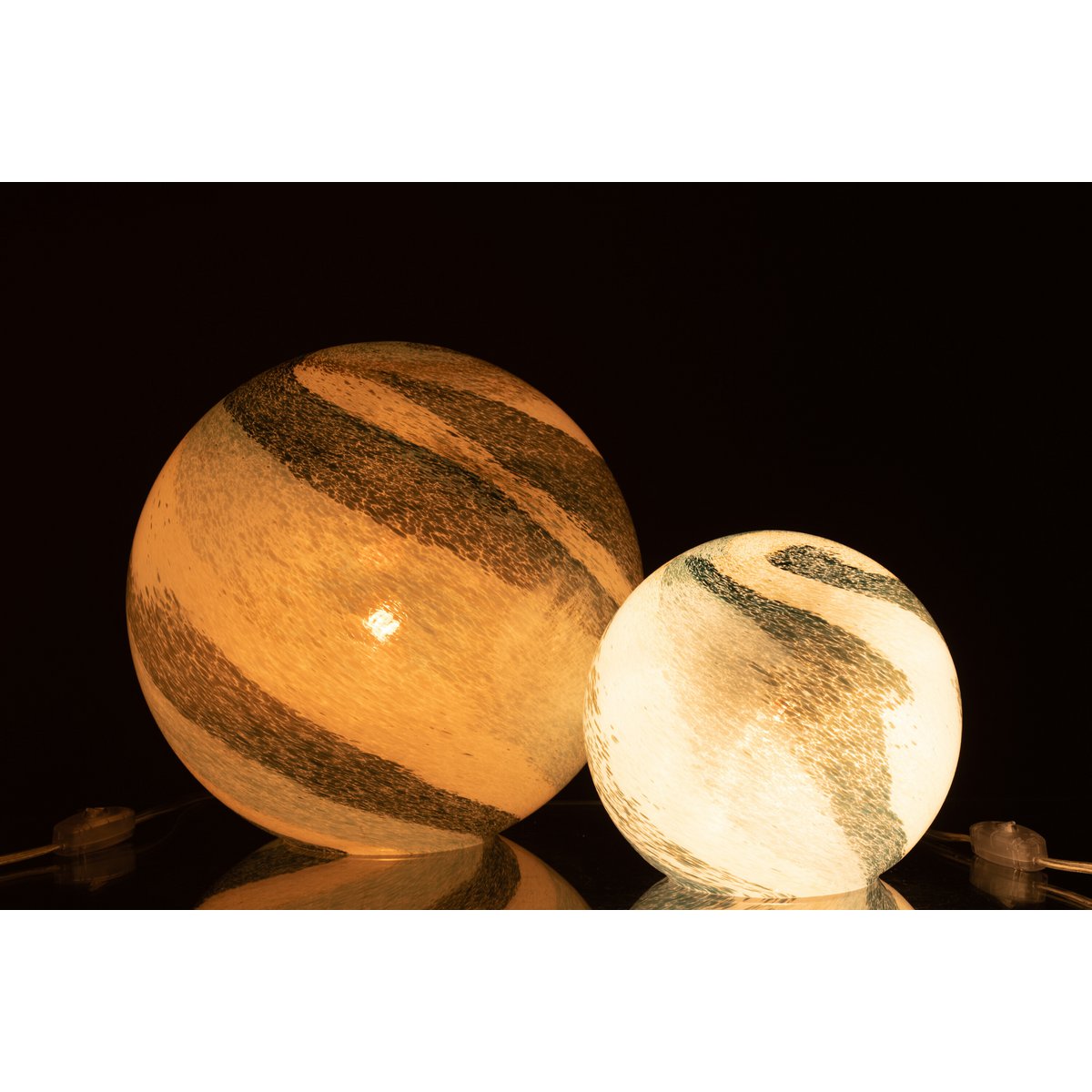 J-Line - Tischleuchte 'Dany' (Grün/Blau, Größe L)