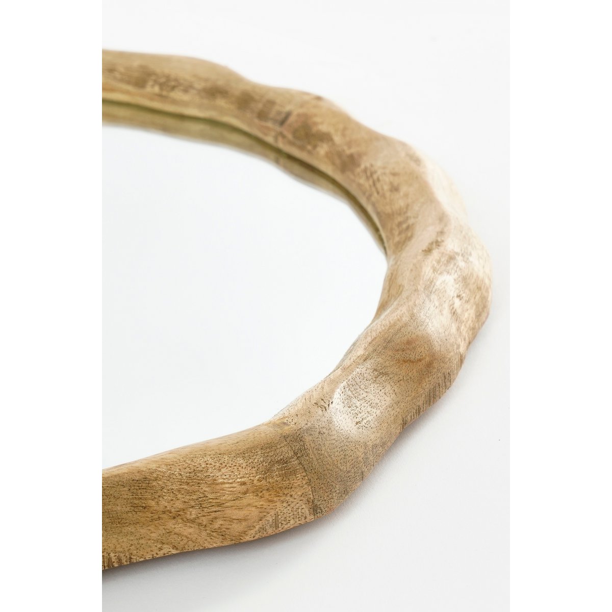 Mica Decorations - Nick Wandspiegel - L36 x B2 x H38 cm - FSC 100% - Mangohout - Donkerbruin
