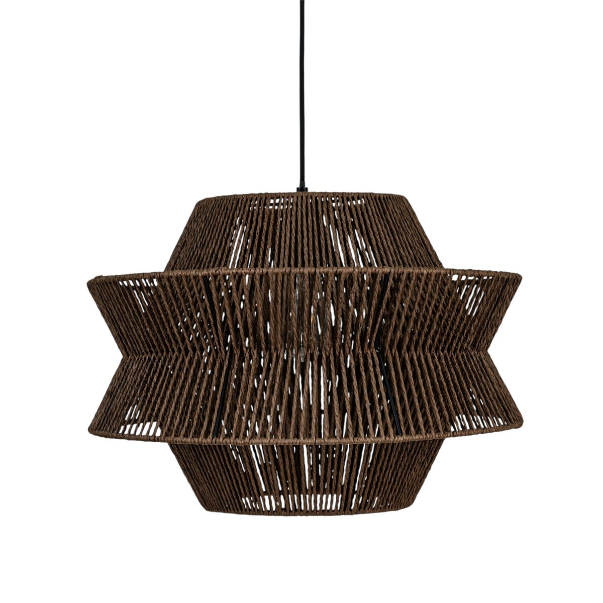 1304 Design - Hanglamp ENRICO walnoot bruin Ø45x34cm