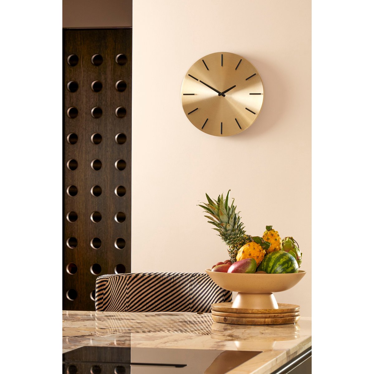 Glimmerdekorationen - Brixen Wanduhr - Ø36 cm - Gold