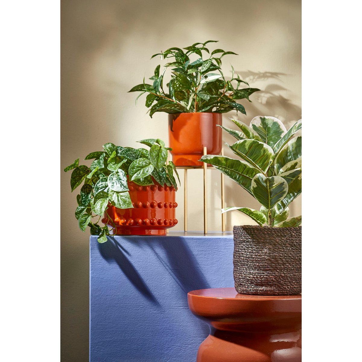 Glimmerdekorationen - Boaz Blumentopf - H19 x Ø22 cm - Keramik - Orange