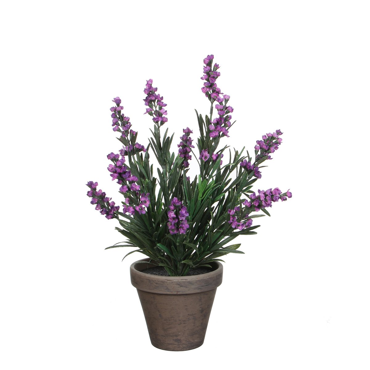 Glimmerdekorationen – Künstliche Lavendelpflanze im Blumentopf – H33 x Ø20 cm – Lila