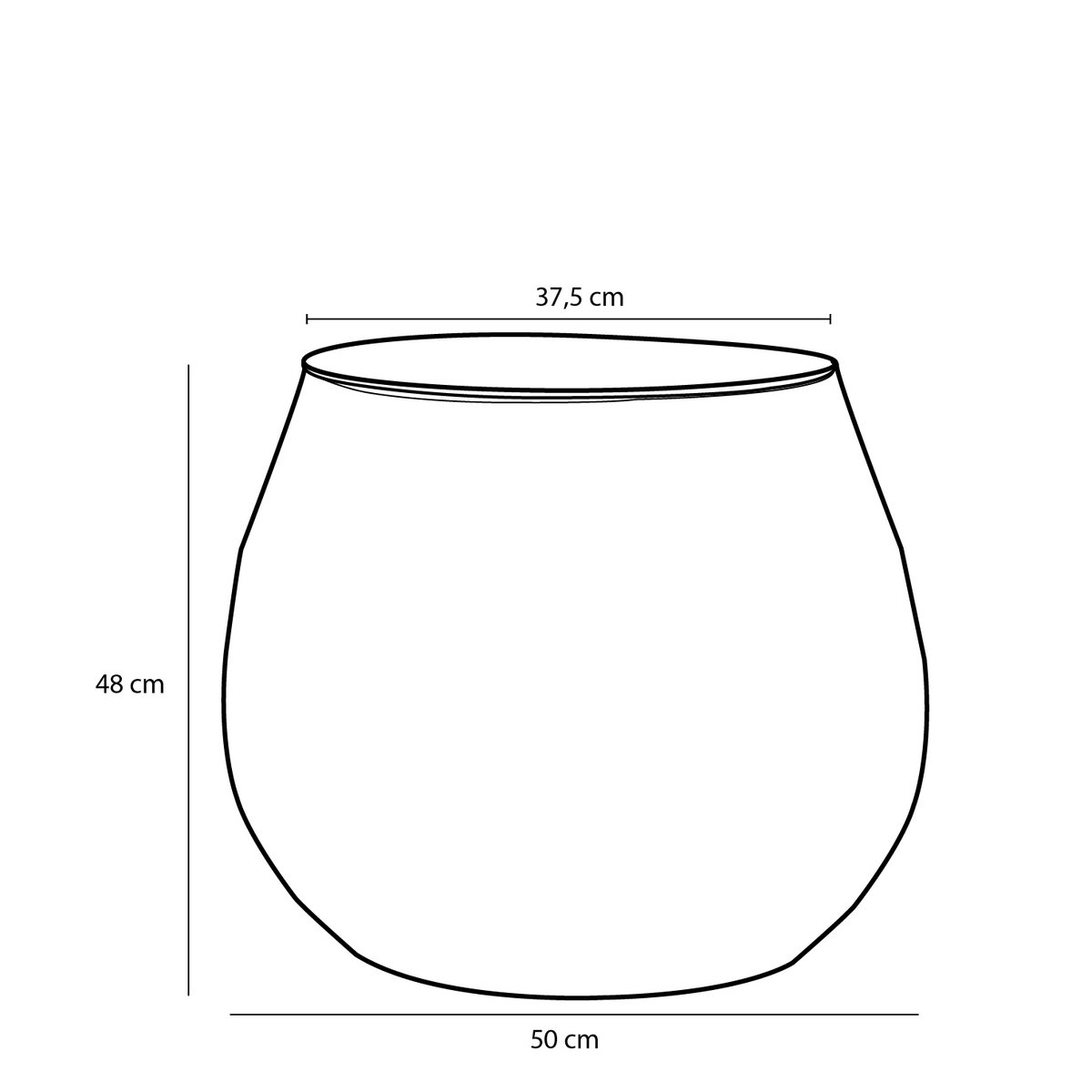 Glimmerdekorationen - Liliano Korb - 2er-Set - H48 x Ø50 cm - Jute - Schwarz