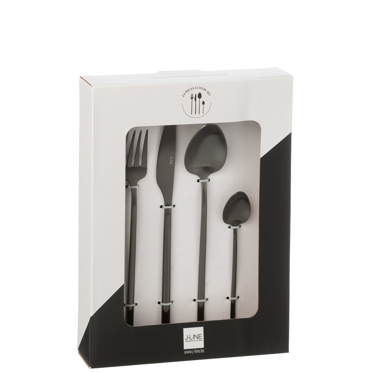 J-Line - Besteckkasten C 24-teilig, Edelstahl mattschwarz