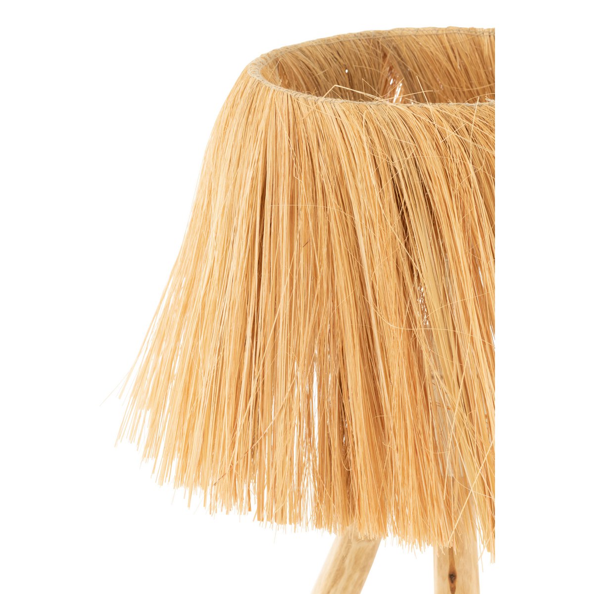 J-Line – Bahamas Tischlampe – Holz/Gras – Natur