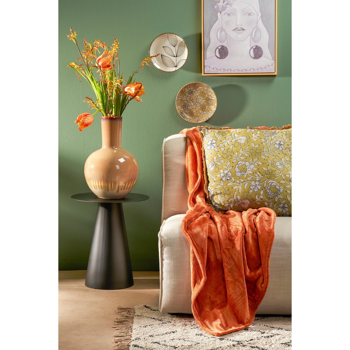 Mica Decorations - Holm Vaas - H52 x Ø34 cm - Keramiek - Crème