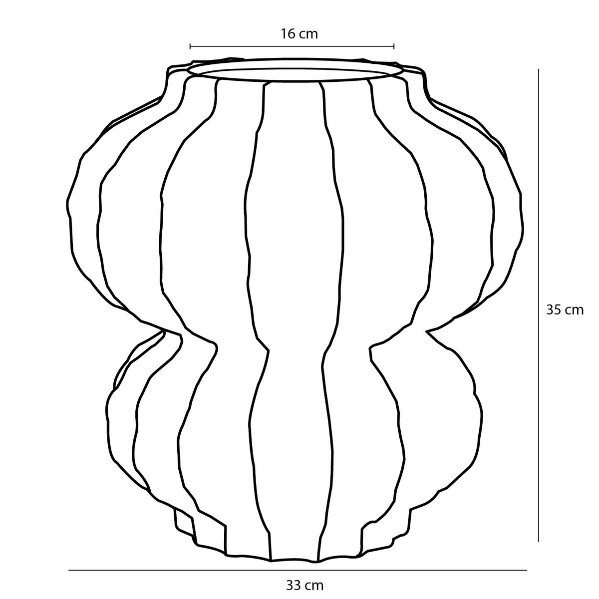 Glimmerdekorationen - Altea Vase - H35 x Ø33 cm - Keramik - Bronze