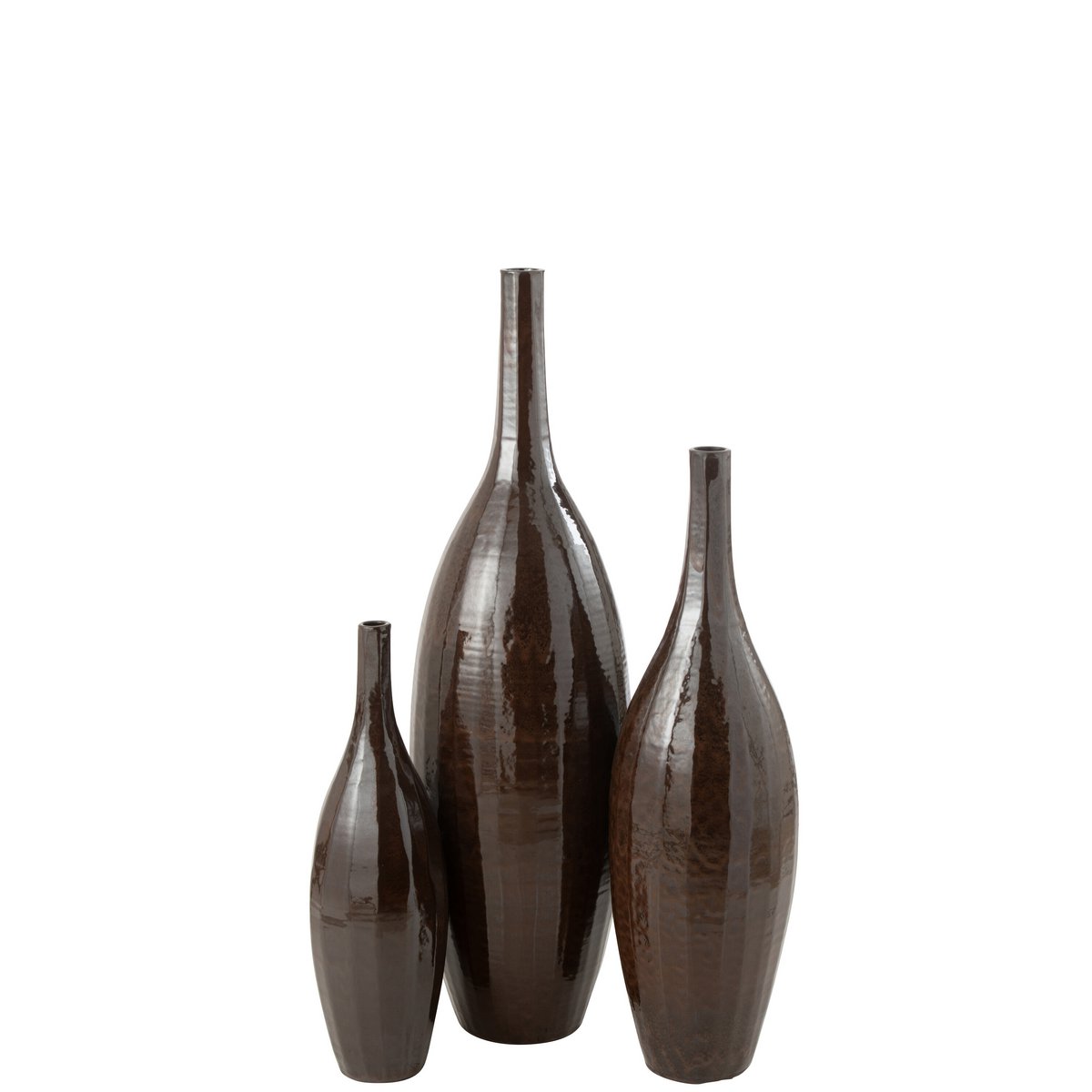 J-Line - Vase Bottle Terra Shiny Brown Large