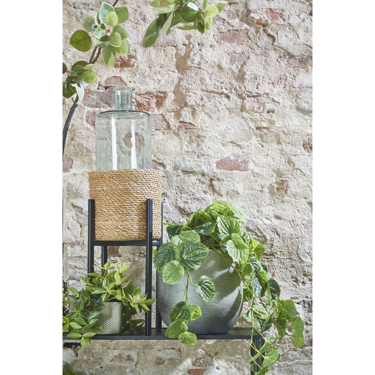 Glimmerdekorationen - Pflanzenständer Ascot - L21 x B21 x H35 cm - Metall - Schwarz