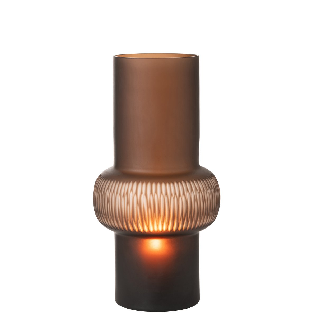 J-Line - Vase Stripe Ball - Glas - Braun - Groß