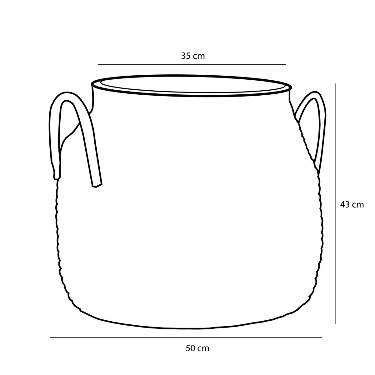 Mica Decorations - Milou Opbergmand - Set van 2 - H43 x Ø50 cm - Zeegras - Geel