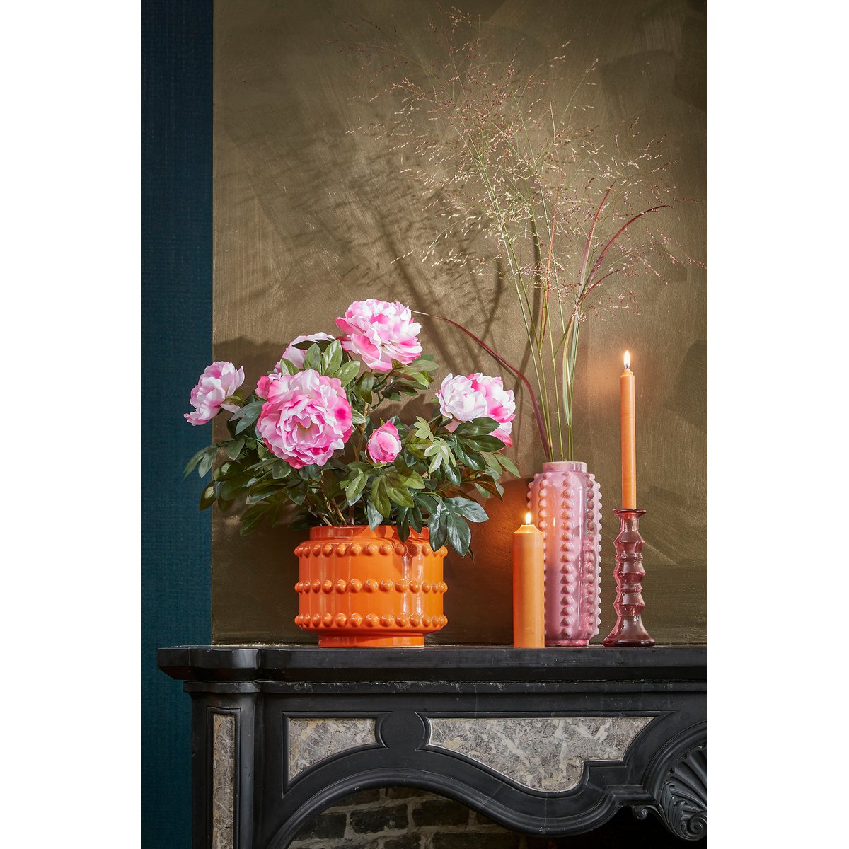 Glimmerdekorationen - Boaz Blumentopf - H19 x Ø22 cm - Keramik - Orange