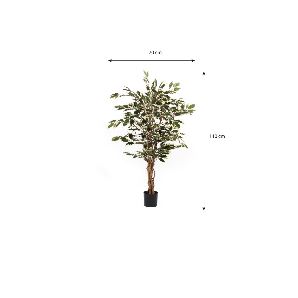 Mica Decorations - Ficus Kunstplant - H110 x Ø70 cm - Groen Bont