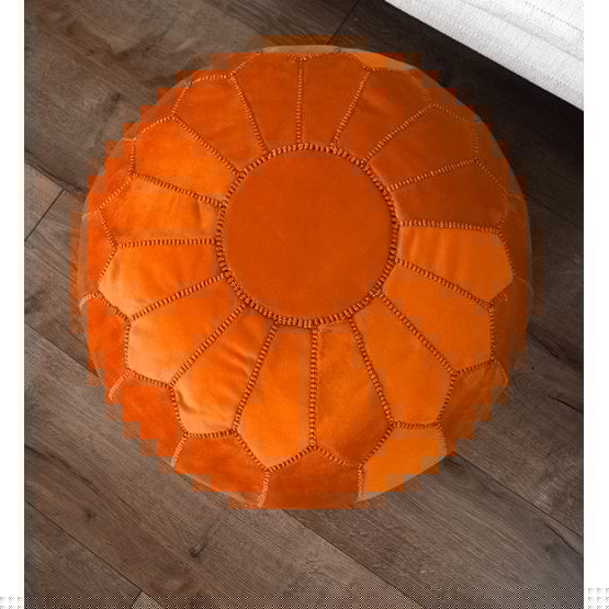 Poufs & Pillows - Fluwelen poef - oranje