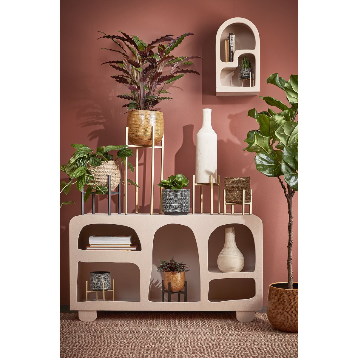 Glimmerdekorationen - Pia Vase - H28 x Ø16 cm - Paulownia-Holz - Hellbraun