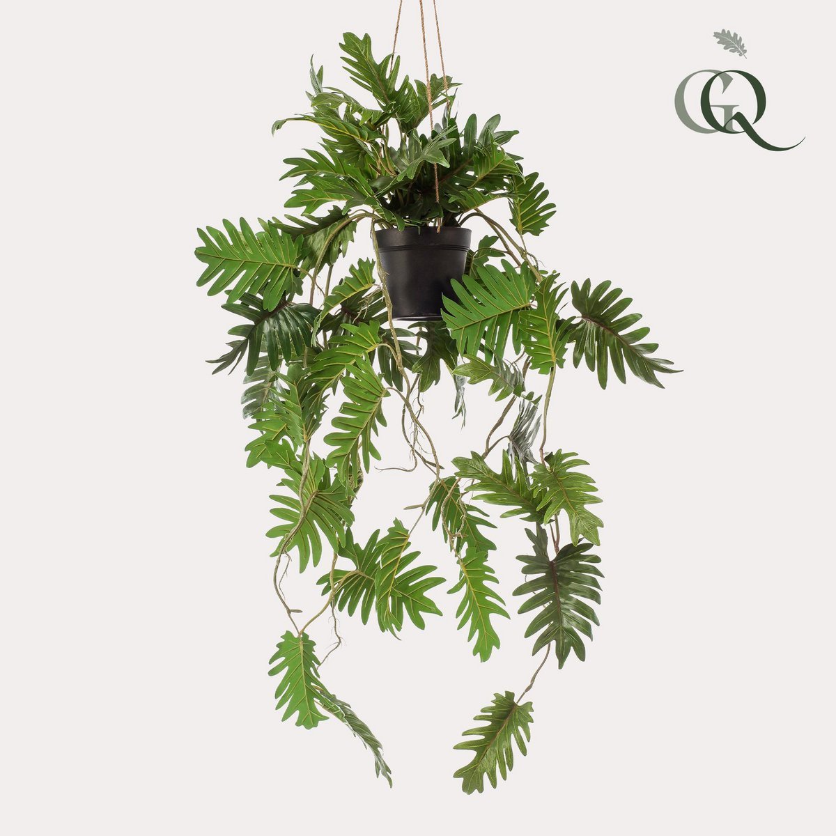 Green BoutiQ - Kunstplant - Philodendron - Klimmende boomliefhebber - 80 cm