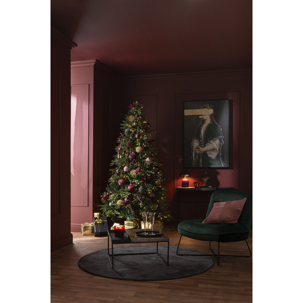 J-Line - Künstlicher Weihnachtsbaum mit Beleuchtung 'Silja' (126,5cm hoch)