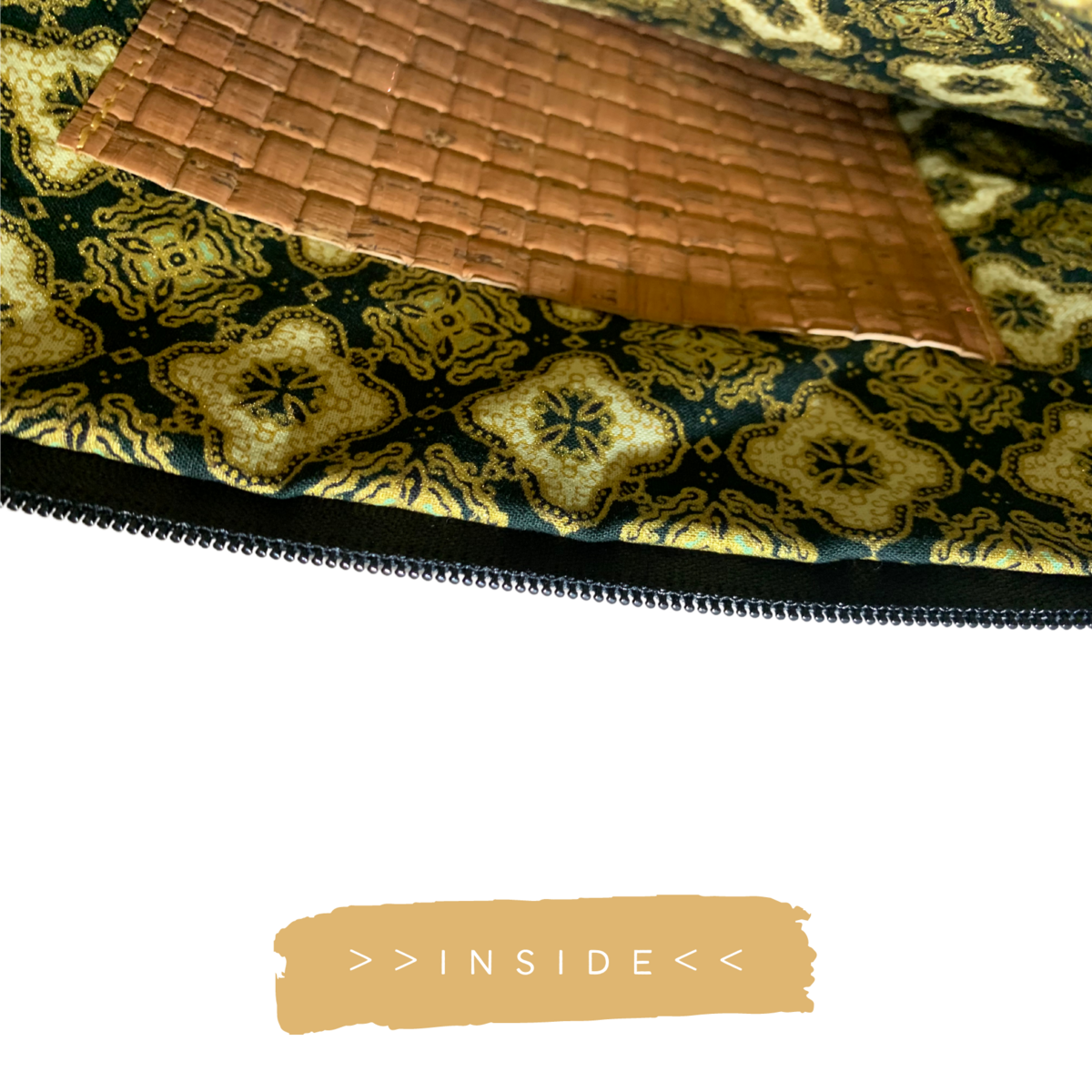 green-goose - Gissy Kurk en Leer Handtas XL - Driehoek - Oranje