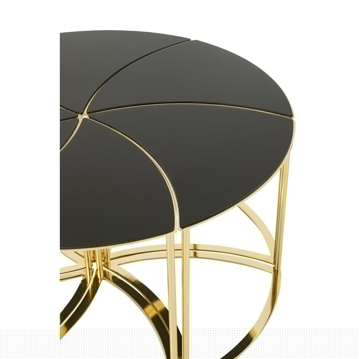 J-Line - Couchtische 'Tornado' (Gold, 6er-Set)