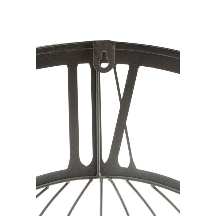 J-Line - Uhr 'Römische Ziffern Weltkarte' - Schwarz (80cm)