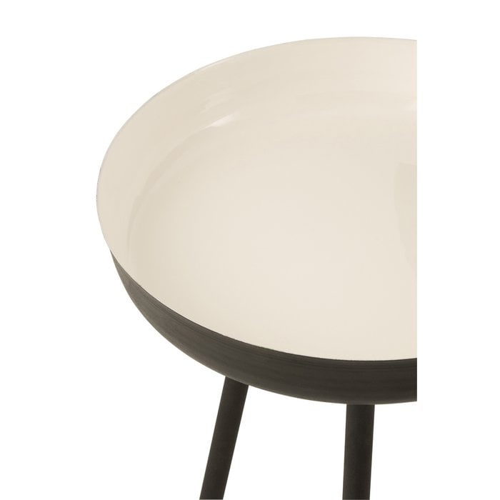 J-Line - Beistelltisch 'Bennie' (3er-Set, Schwarz/Weiß)