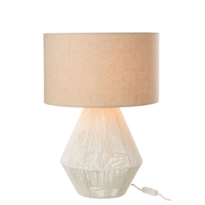 J-Line - Tischleuchte 'String' (Jute, Weiß)