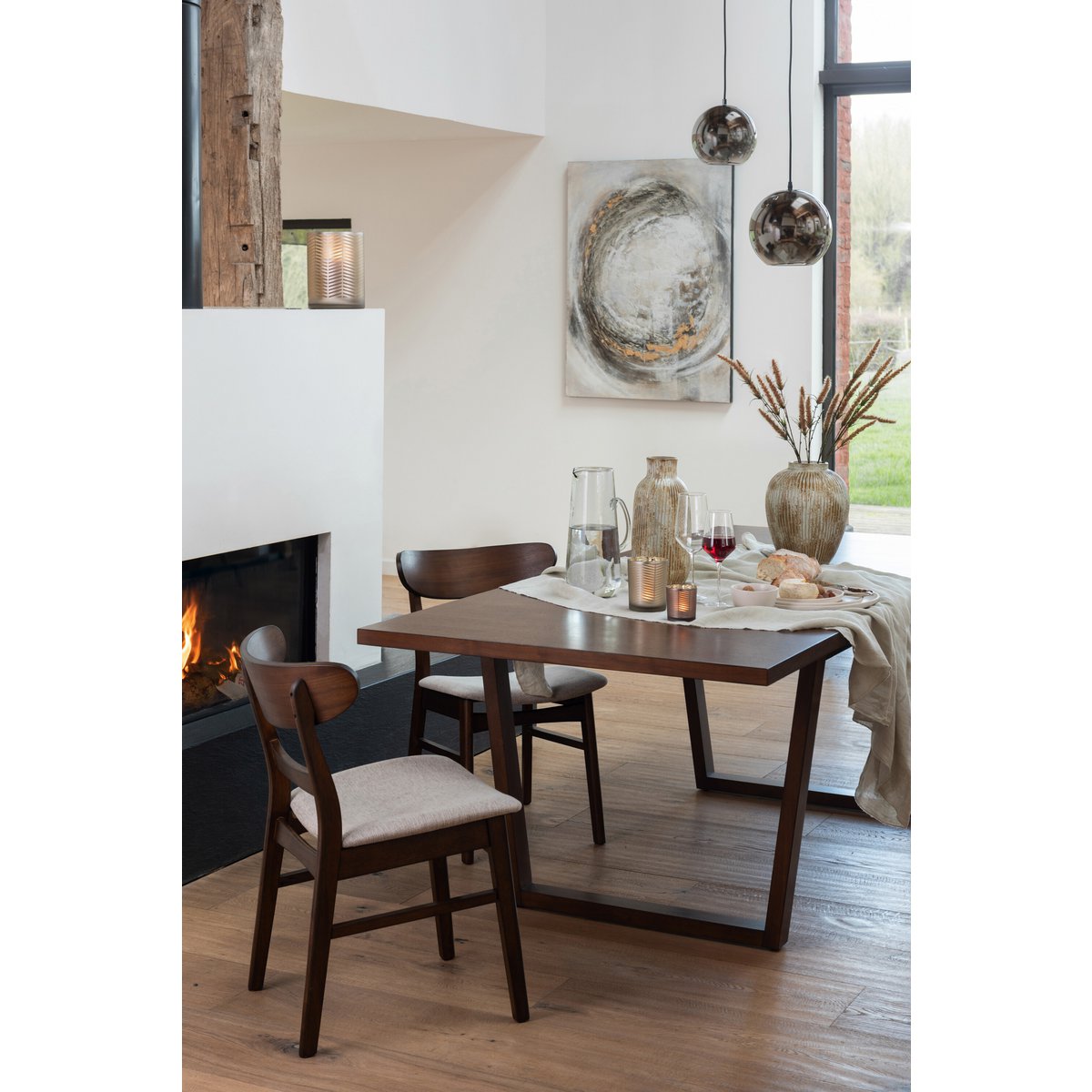 J-Line - Hängelampe mit silberner Kugel 'Mirror' - Groß