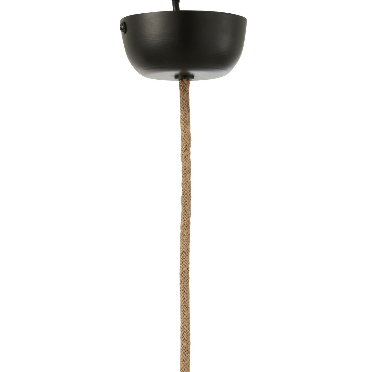 J-Line - Hängelampe 'Nest Raffia' (Rattan, Weiß)