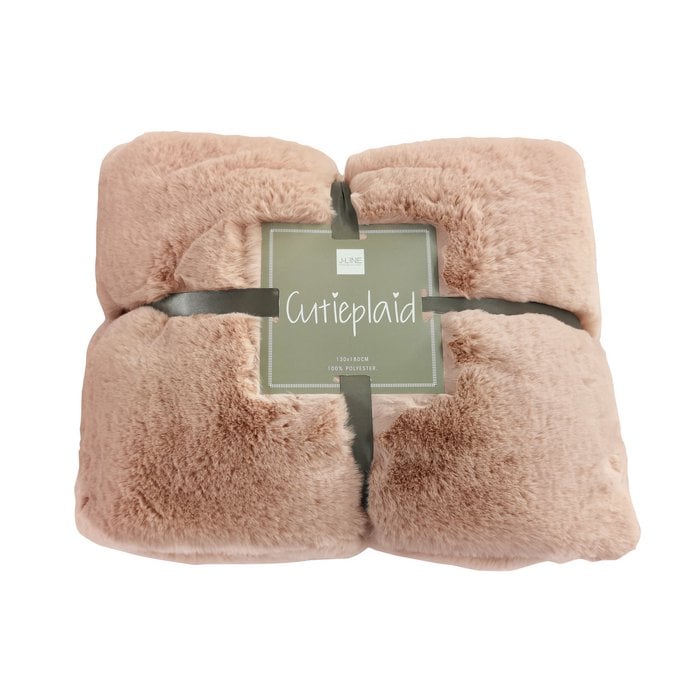 J-Line – Plaid „Cutie“ (180 cm x 130 cm) – Hellrosa