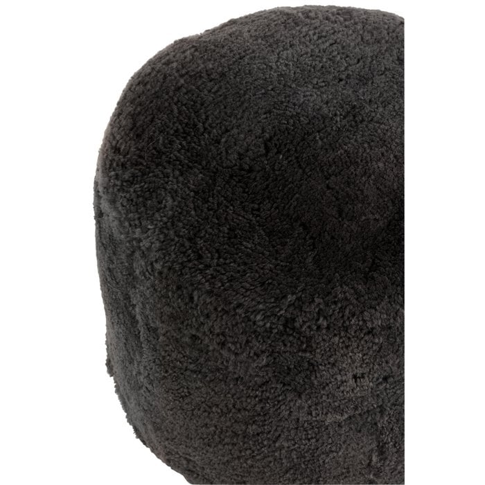 J-Line - Schaffell-Hocker 'Kobus' (Dunkelgrau)