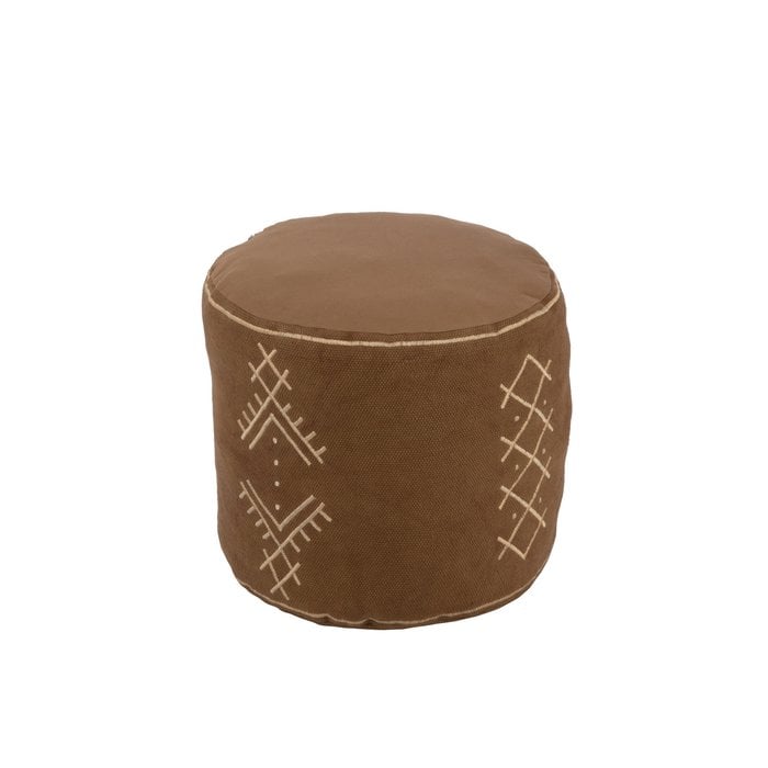 J-Line - Pouf 'Pisa' (Baumwolle, Braun)