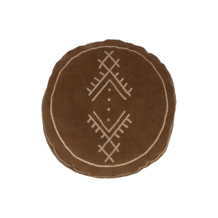 J-Line - Pouf 'Pisa' (Baumwolle, Braun)