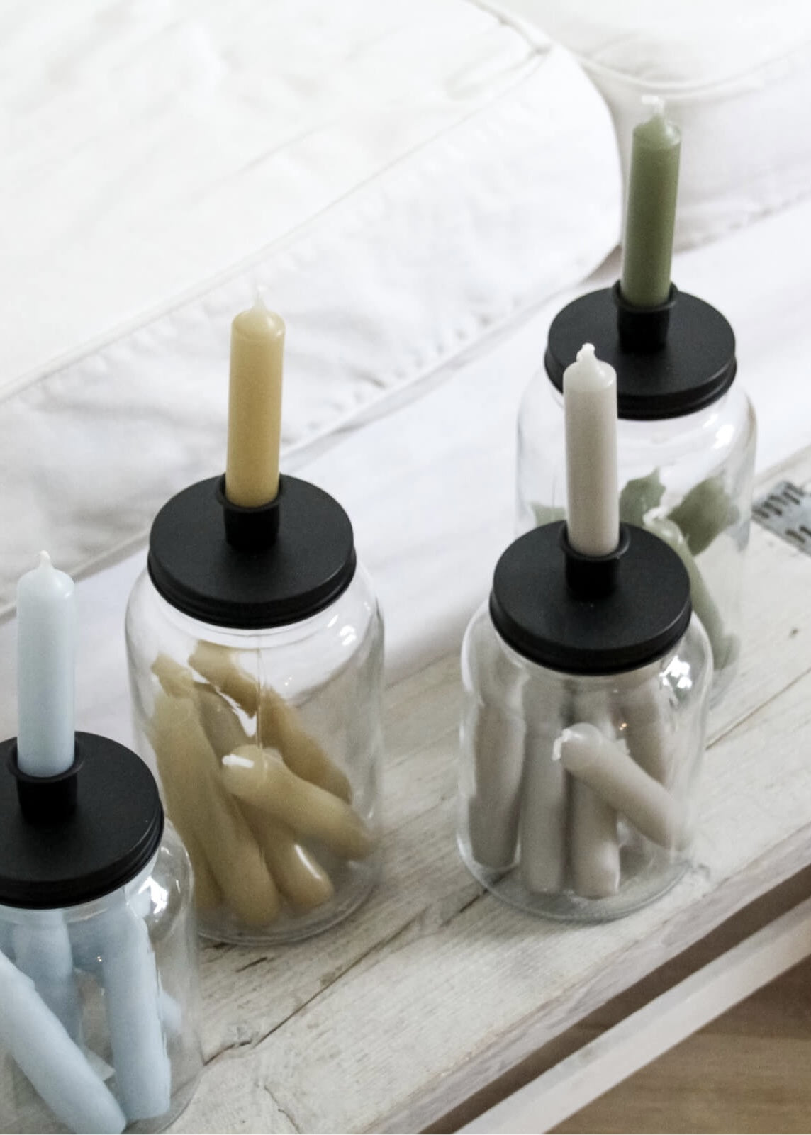 Maison d'Abri - Mason jar met kaarsenhouder 'Bari' (20cm hoog