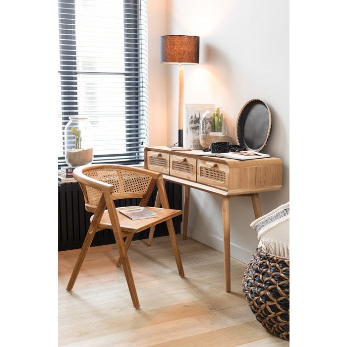 J-Line - Korb aus Wasserhyazinthe 'Roni' (Konvex, Schwarz/Braun)