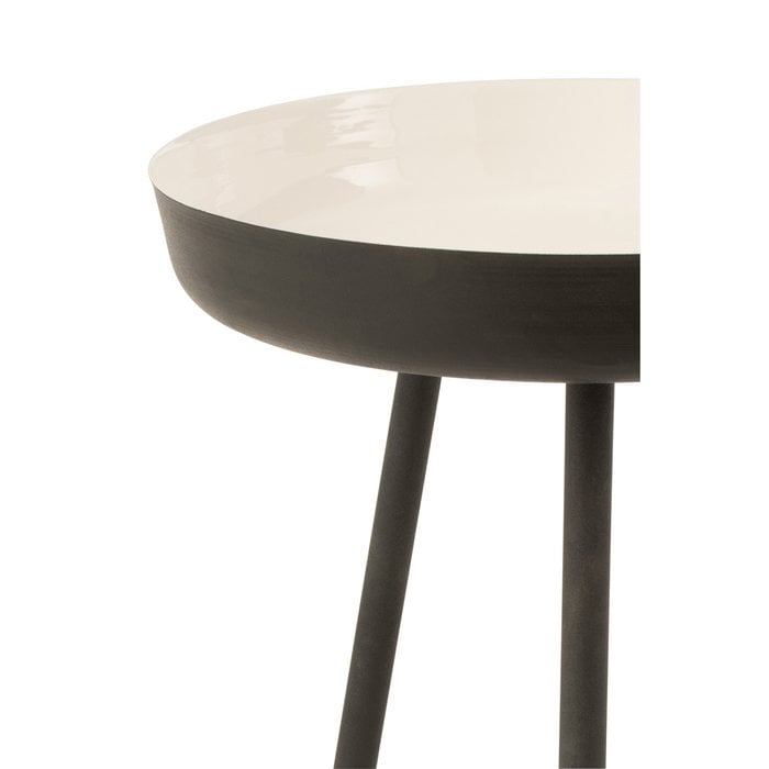 J-Line - Beistelltisch 'Bennie' (3er-Set, Schwarz/Weiß)